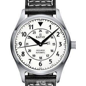 Ratio Skysurfer Pilot Full Luminous Dial Leather Automatic RTS316 200M Mens Watch