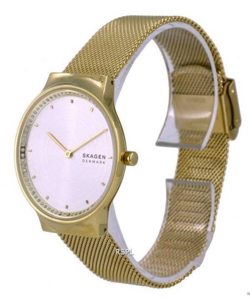 Skagen Freja Gold Tone Stainless Steel Mesh Quartz SKW1148 With Gift Set Womens Watch