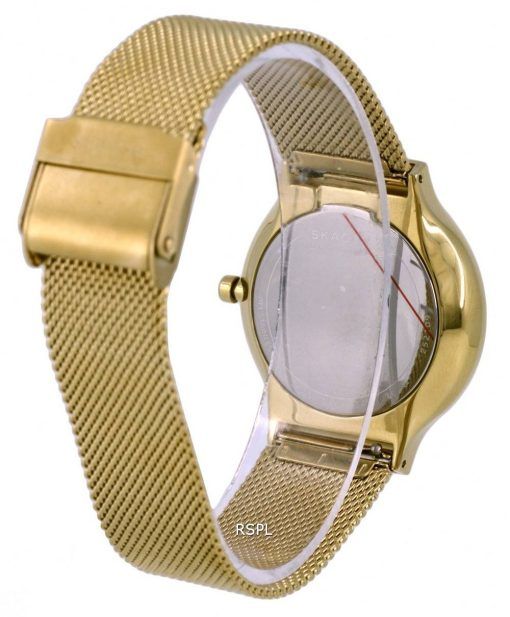 Skagen Freja Gold Tone Stainless Steel Mesh Quartz SKW1148 With Gift Set Womens Watch