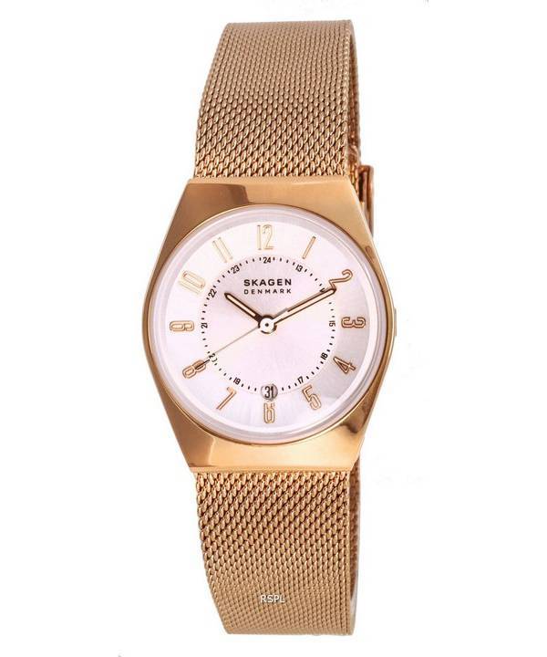 Skagen Grenen Lille Silver Dial Rose Gold Quartz SKW3035 Womens Watch