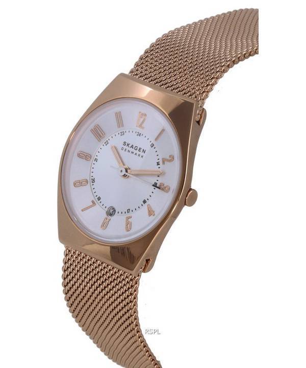 Skagen Grenen Lille Silver Dial Rose Gold Quartz SKW3035 Womens Watch