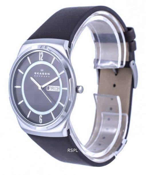 Skagen Melbye Leather Grey Dial Quartz SKW6785 Mens Watch