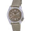 Seiko 5 Sports Compact Leather Beige Dial Automatic SRE005 SRE005K1 SRE005K 100M Womens Watch