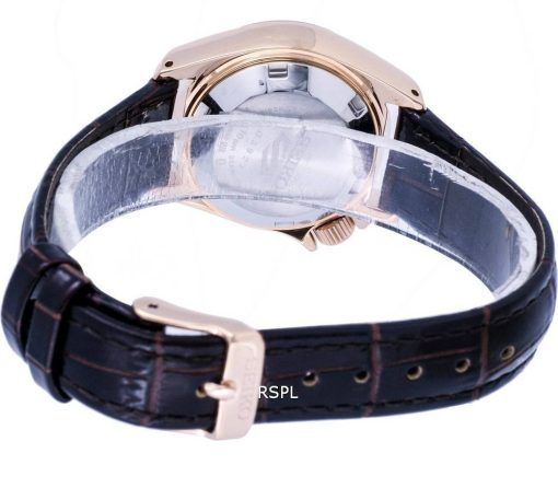 Seiko 5 Sports Compact Leather Brown Dial Automatic SRE006 SRE006K1 SRE006K 100M Womens Watch