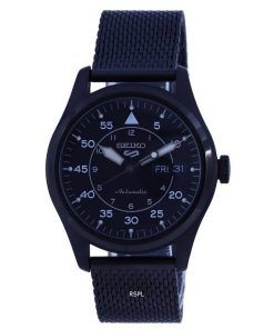 Seiko 5 Sports Flieger Stainless Steel Mesh Black Dial Automatic SRPH25K1 100M Mens Watch