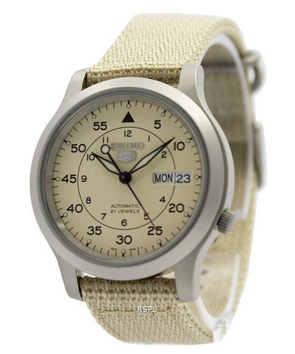 Refurbished Seiko 5 Military Beige Dial Automatic SNK803 SNK803K2 SNK803K Men's Watch