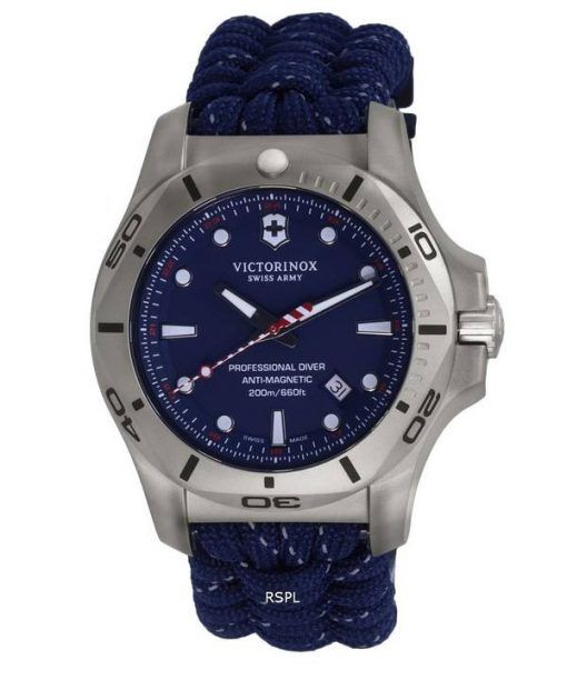 Victorinox I.N.O.X. Nylon Blue Dial Divers Quartz 241843 200M Mens Watch