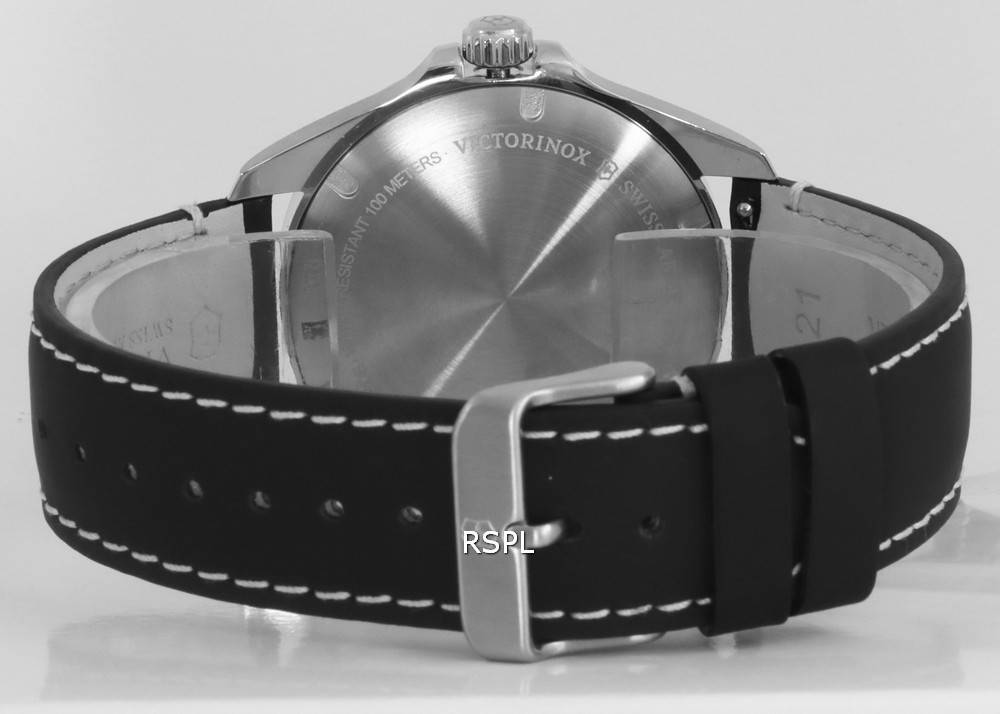 Victorinox Fieldforce Leather White Dial Quartz 241847 100M Mens Watch