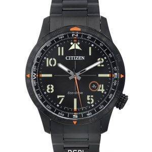 Citizen Eco-Drive Stainless Steel Black Dial BM7555-83E 100M Men's Watch