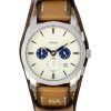 Fossil Machine Chronograph Tan Eco Leather White Dial Quartz FS5922 Men's Watch