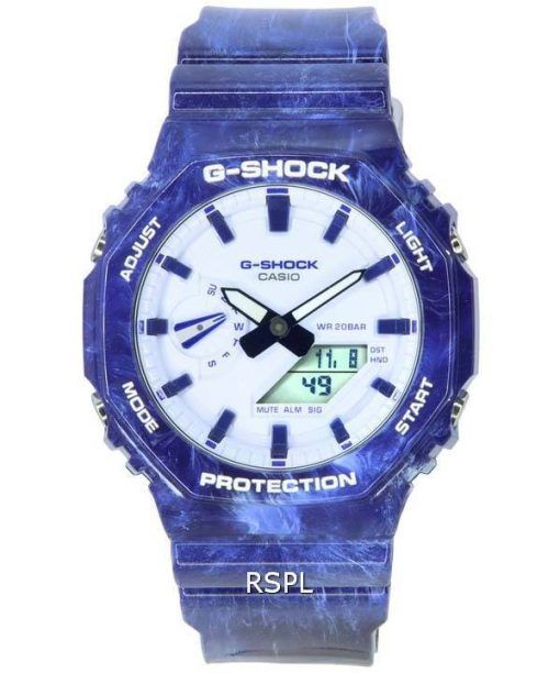 Casio G-Shock Porcelain Analog Digital White Dial Quartz GA-2100BWP-2A GA2100BWP-2 200M Men's Watch