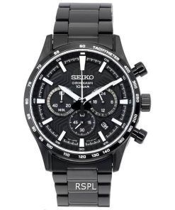 Seiko Urban Sports Chronograph Black Dial Quartz SSB415 SSB415P1 SSB415P 100M Men's Watch