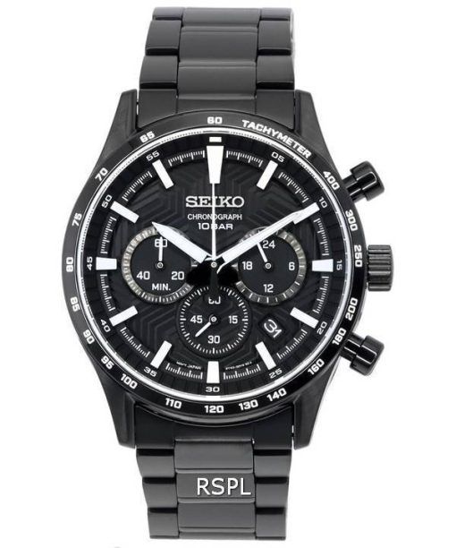 Seiko Urban Sports Chronograph Black Dial Quartz SSB415 SSB415P1 SSB415P 100M Men's Watch