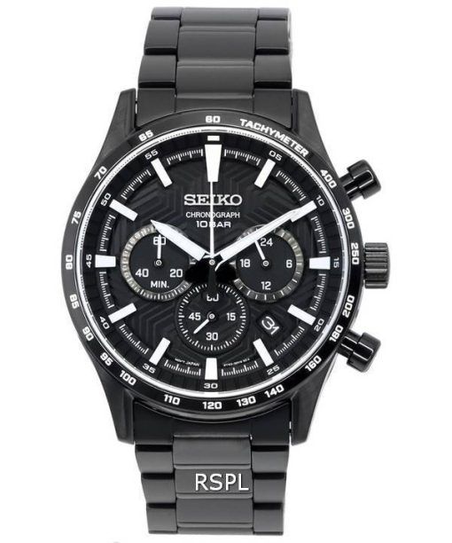 Seiko Urban Sports Chronograph Black Dial Quartz SSB415 SSB415P1 SSB415P 100M Men's Watch