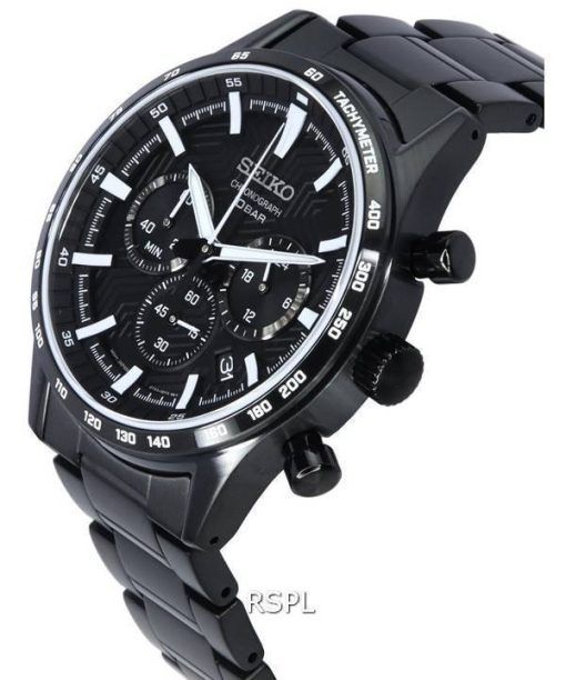 Seiko Urban Sports Chronograph Black Dial Quartz SSB415 SSB415P1 SSB415P 100M Men's Watch