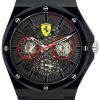 Scuderia Ferrari Aspire Rubber Strap Black Dial Quartz 0830785 Men's Watch