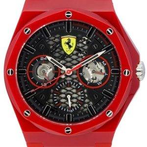 Scuderia Ferrari Aspire Red Rubber Strap Black Dial Quartz 0830786 Men's Watch