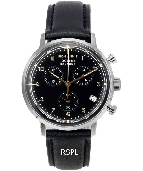 Iron Annie 100 Jahre Bauhaus Chronograph Black Dial Quartz 50962 Mens Watch