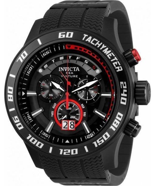 Invicta Sea Vulture Chronograph Black Dial Quartz 35026 100M Men's Watch