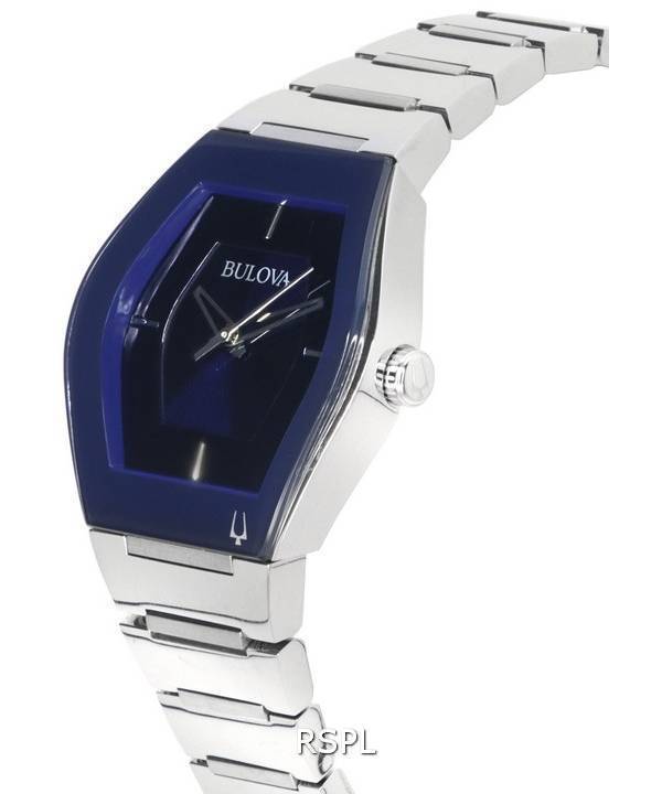 Bulova Gemini Futuro Stainless Steel Bracelet Blue Dial Quartz 96L293 Women's Watch