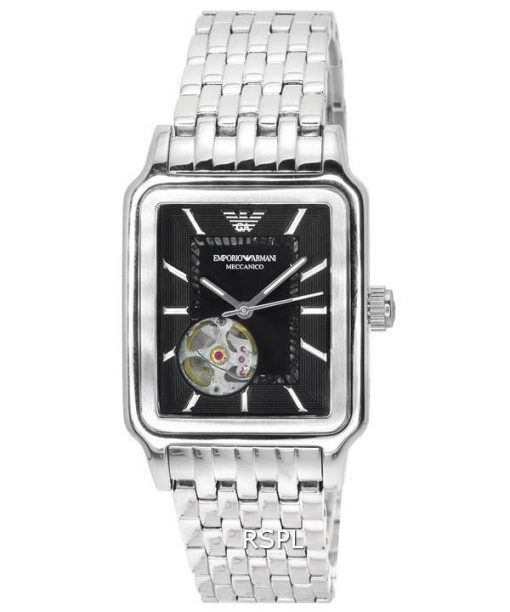 Emporio Armani Meccanico Stainless Steel Black Open Heart Dial Automatic AR60057 Men's Watch