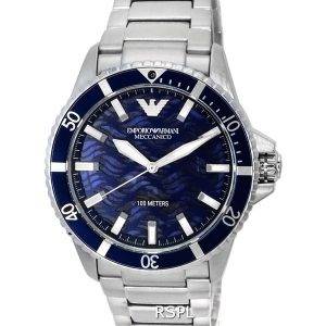 Emporio Armani Meccanico Stainless Steel Blue Dial Automatic AR60059 100M Men's Watch