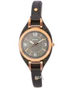 Fossil Carlie Eco Leather Strap Black Dial Quartz ES5212 Women's Watch