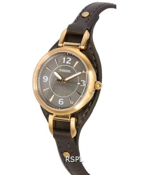 Fossil Carlie Eco Leather Strap Black Dial Quartz ES5212 Women's Watch