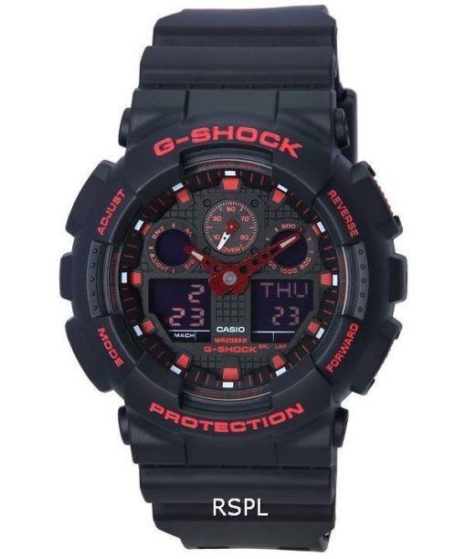 Casio G-Shock Ignite Red Series Analog Digital Quartz GA-100BNR-1A GA100BNR-1 200M Men's Watch