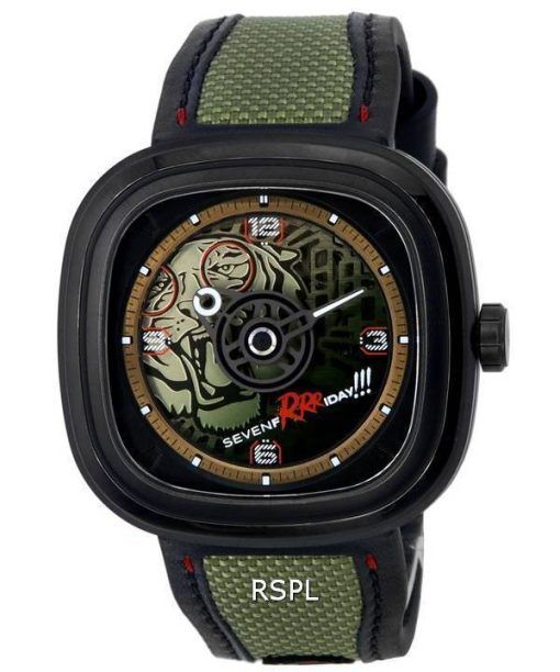 Sevenfriday T-Series Green Tiger Skeleton Dial Automatic T3/04 SF-T3-04 Men's Watch