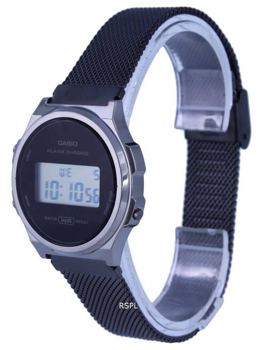 Casio Vintage Digital Stainless Steel Mesh Black Dial Quartz A171WEMB-1A A171WEMB-1 Womens Watch