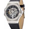 Maserati Potenza Leather Strap Black Dial Automatic R8821108038 100M Men's Watch