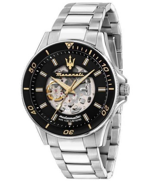 Maserati Sfida Stainless Steel Skeleton Black Dial Automatic R8823140008 100M Men's Watch