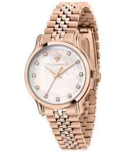 Maserati Epoca Diamond Accents Rose Gold Tone Stainless Steel Mother Of Pearl Dial Quartz R8853118517 100M Women's Watch