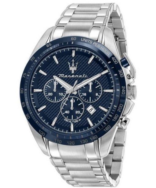 Maserati Traguardo Chronograph Stainless Steel Blue Dial Quartz R8873612043 100M Men's Watch