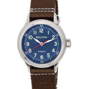 Bulova Classic HACK Military A11 Nylon Strap Blue Dial Automatic 96A282 Unisex Watch