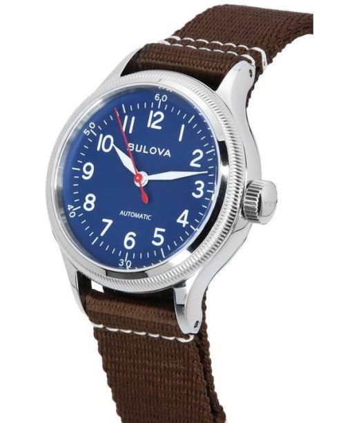 Bulova Classic HACK Military A11 Nylon Strap Blue Dial Automatic 96A282 Unisex Watch