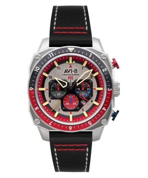 AVI-8 Hawker Hunter Atlas Dual Time Chronograph Hazard Red Quartz AV-4100-03 Men's Watch