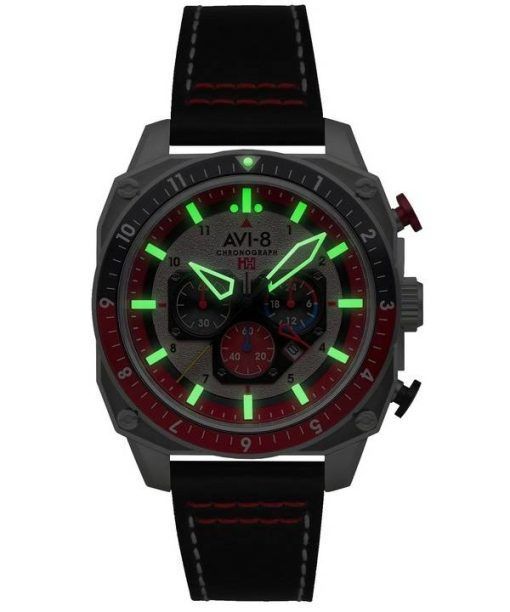 AVI-8 Hawker Hunter Atlas Dual Time Chronograph Hazard Red Quartz AV-4100-03 Men's Watch