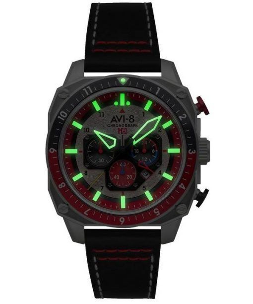 AVI-8 Hawker Hunter Atlas Dual Time Chronograph Hazard Red Quartz AV-4100-03 Men's Watch