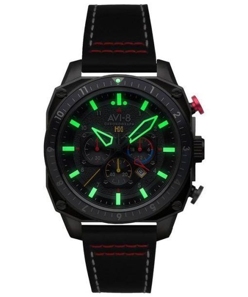 AVI-8 Hawker Hunter Atlas Dual Time Chronograph Black OPS Quartz AV-4100-04 Men's Watch