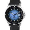 Fossil Blue Dial Black LiteHide Leather Strap Quartz FS5960 100M Men's Watch