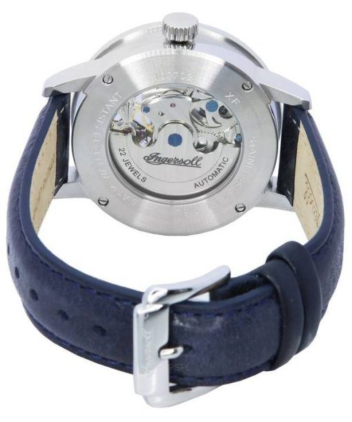 Ingersoll The Jazz Sun and Moon Phase Leather Strap Skeleton Silver Dial Automatic I07702 Mens Watch