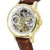 Ingersoll The Jazz Moon Phase Leather Strap Skeleton Gold Dial Automatic I07704 Mens Watch
