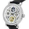 Ingersoll The Row Sun And Moon Phase Leather Strap Skeleton Silver Dial Automatic I12401 Mens Watch
