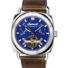 Ingersoll The Nashville Leather Strap Blue Open Heart Dial Automatic I13001 Mens Watch