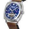 Ingersoll The Nashville Leather Strap Blue Open Heart Dial Automatic I13001 Mens Watch