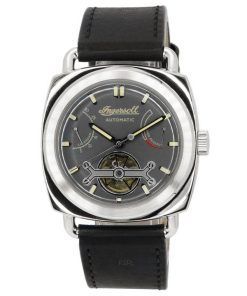 Ingersoll The Nashville Leather Strap Grey Open Heart Dial Automatic I13002 Mens Watch