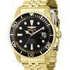 Invicta Pro Diver Professional Gold Tone Stainless Steel Black Dial Automatic Diver's 39348 200M Men's Watch