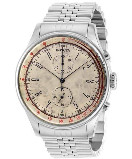 Invicta Vintage Chronograph Stainless Steel Beige Dial Quartz 40850 Men's Watch